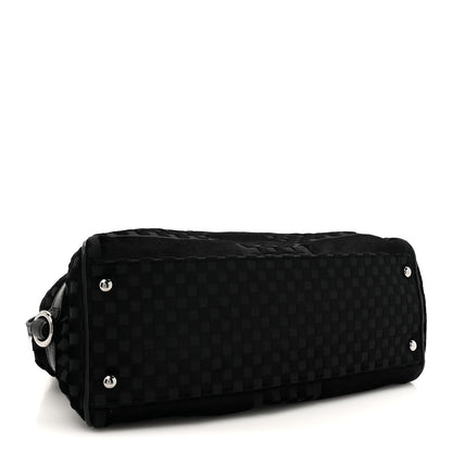 Chanel Velvet Checkered Kiss Lock Shoulder Bag Black 4 of 10