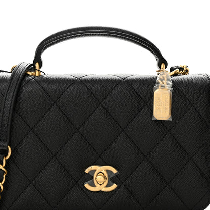 Chanel Caviar Quilted Mini Top Handle Flap Black 8 of 10