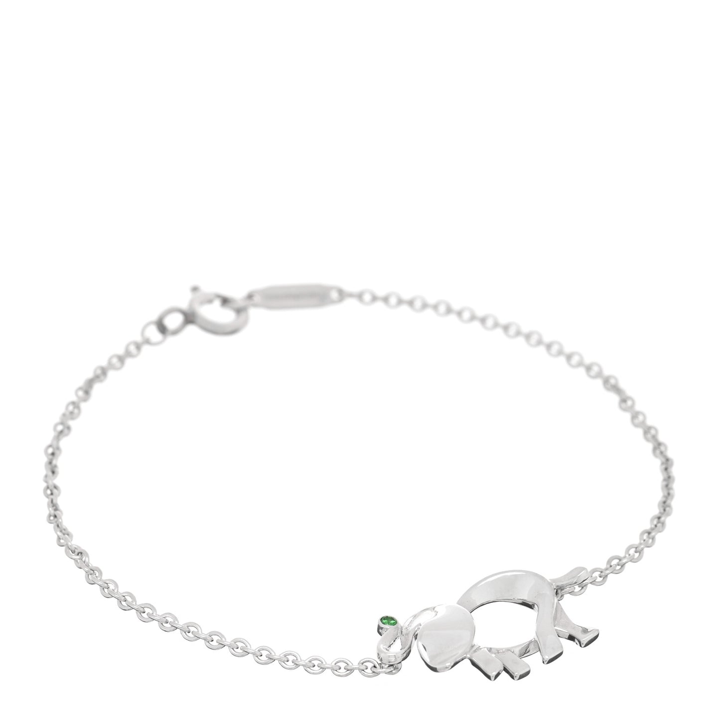Sterling Silver Tsavorite Save the Wild Elephant Bracelet