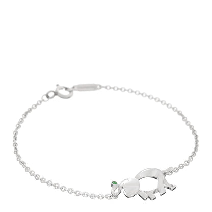 Tiffany Sterling Silver Tsavorite Save the Wild Elephant Bracelet 1 of 4