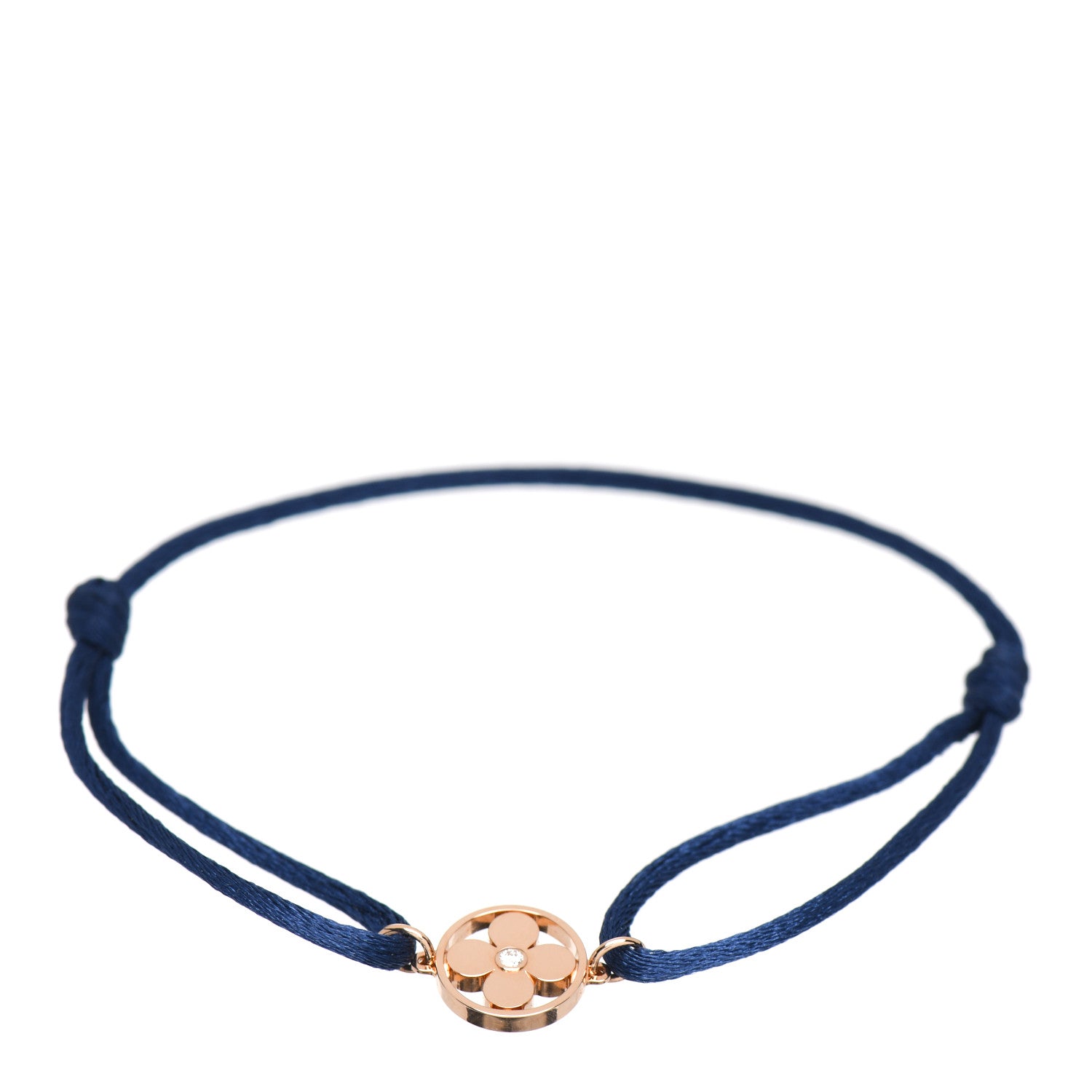 Louis Vuitton 18K Pink Gold Diamond Idylle Blossom Sun Cord Bracelet Blue 1 of 8