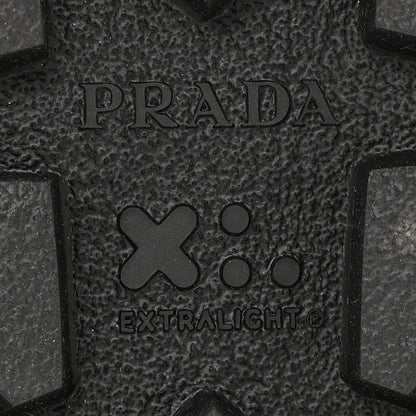 Prada Shearling Metal Triangle Logo Lug Sole 20mm Slide Sandals 41 Black 6 of 9