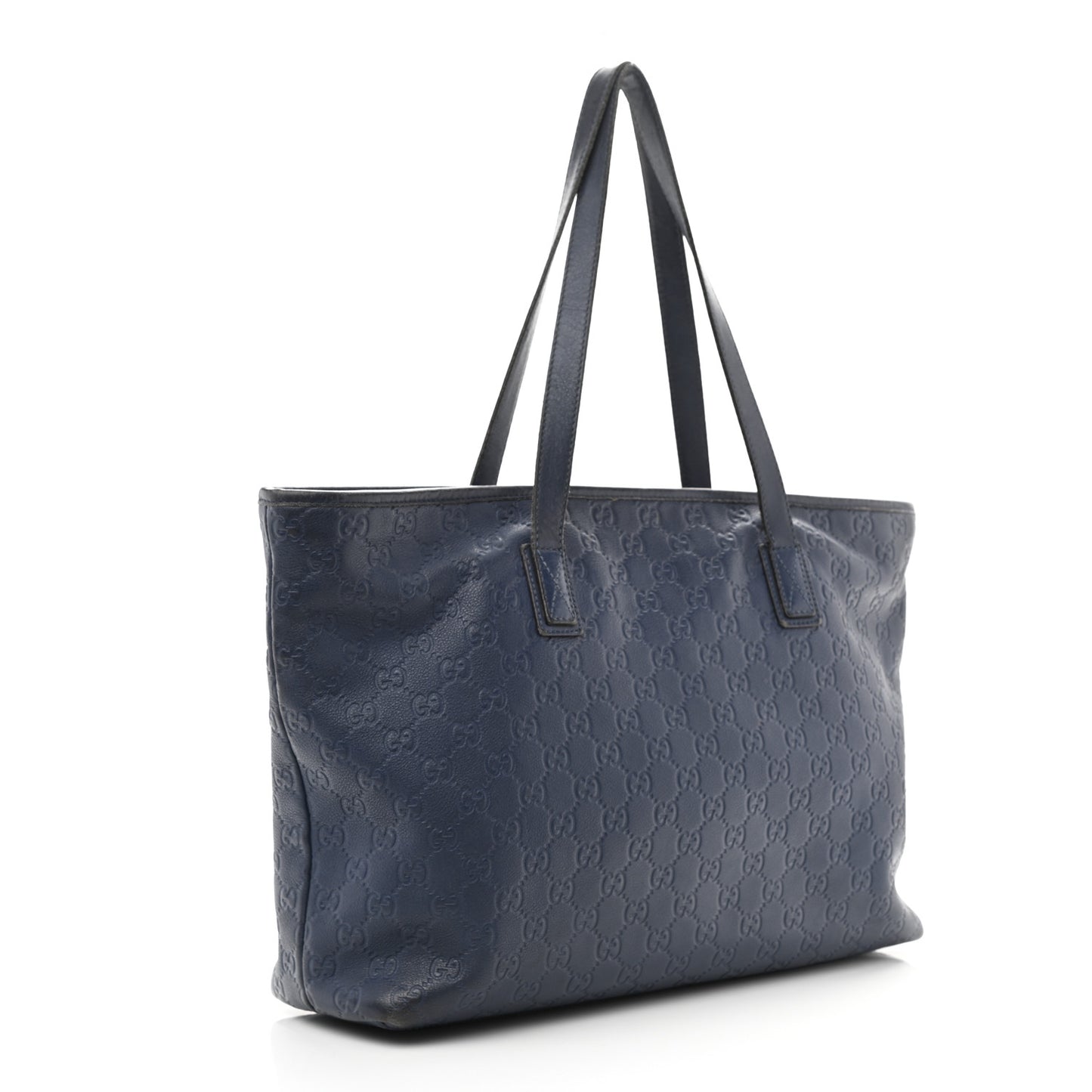 Guccissima Medium Zippered Shopping Tote Blue