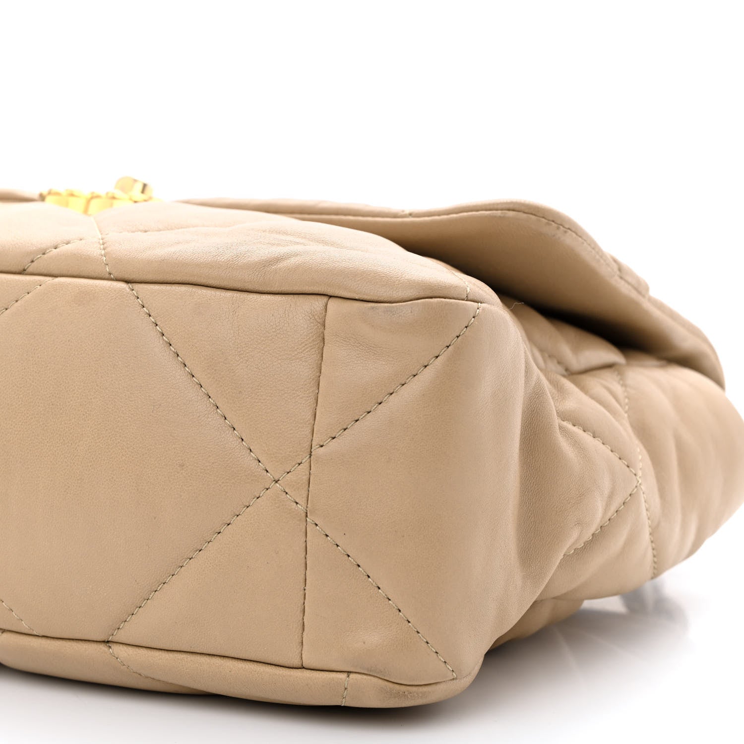 Chanel Lambskin Quilted Large Chanel 19 Flap Dark Beige 10 of 12