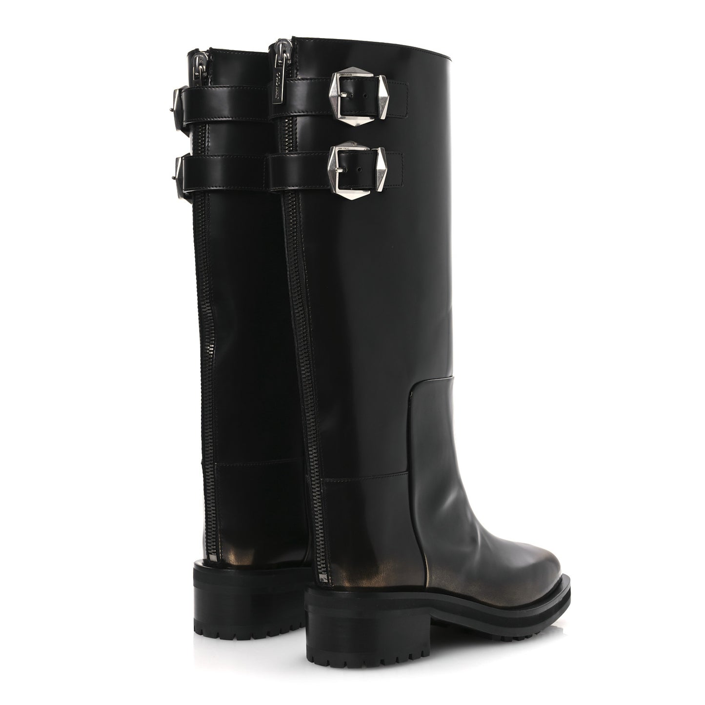 Burnished Brushed Calfskin Brooklyn 50 Boots 36.5 Black Gold