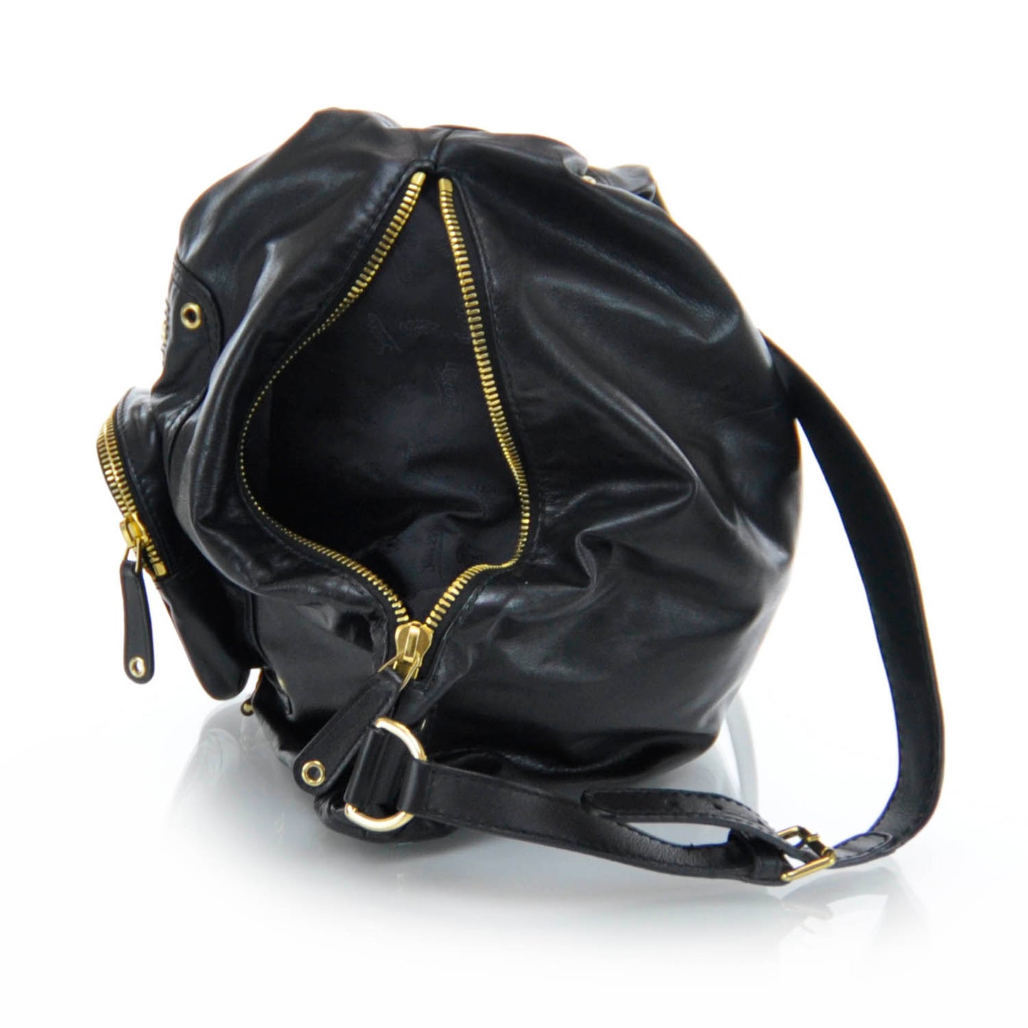 Leather Large Darwin Convertible Backpack Black