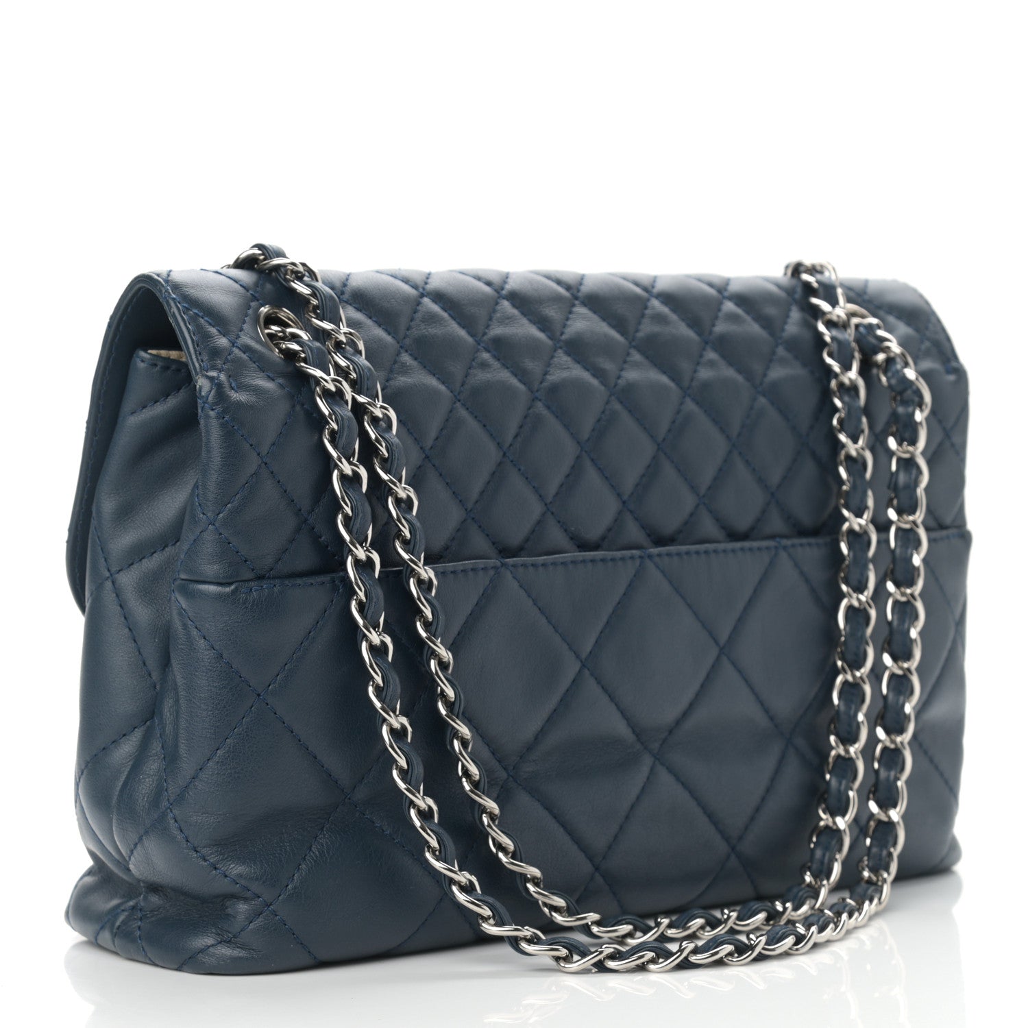 Chanel Calfskin Quilted In the Business Flap Dark Navy Blue 3 of 13
