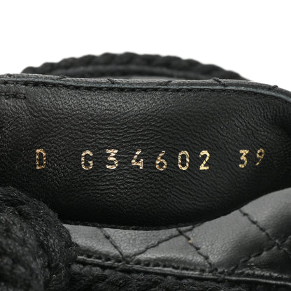Chanel Cord Lambskin Quilted Logo Sandals 39 Black 8 of 11