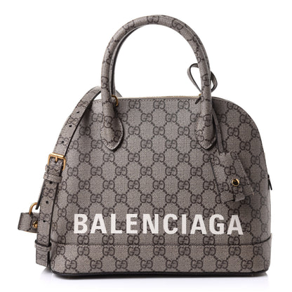Balenciaga X GUCCI GG Supreme Monogram Small Ville Top Handle Beige Ebony 1 of 10