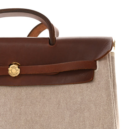 Hermes Toile Vache Calfskin Herbag 39 Natural Havane 13 of 17