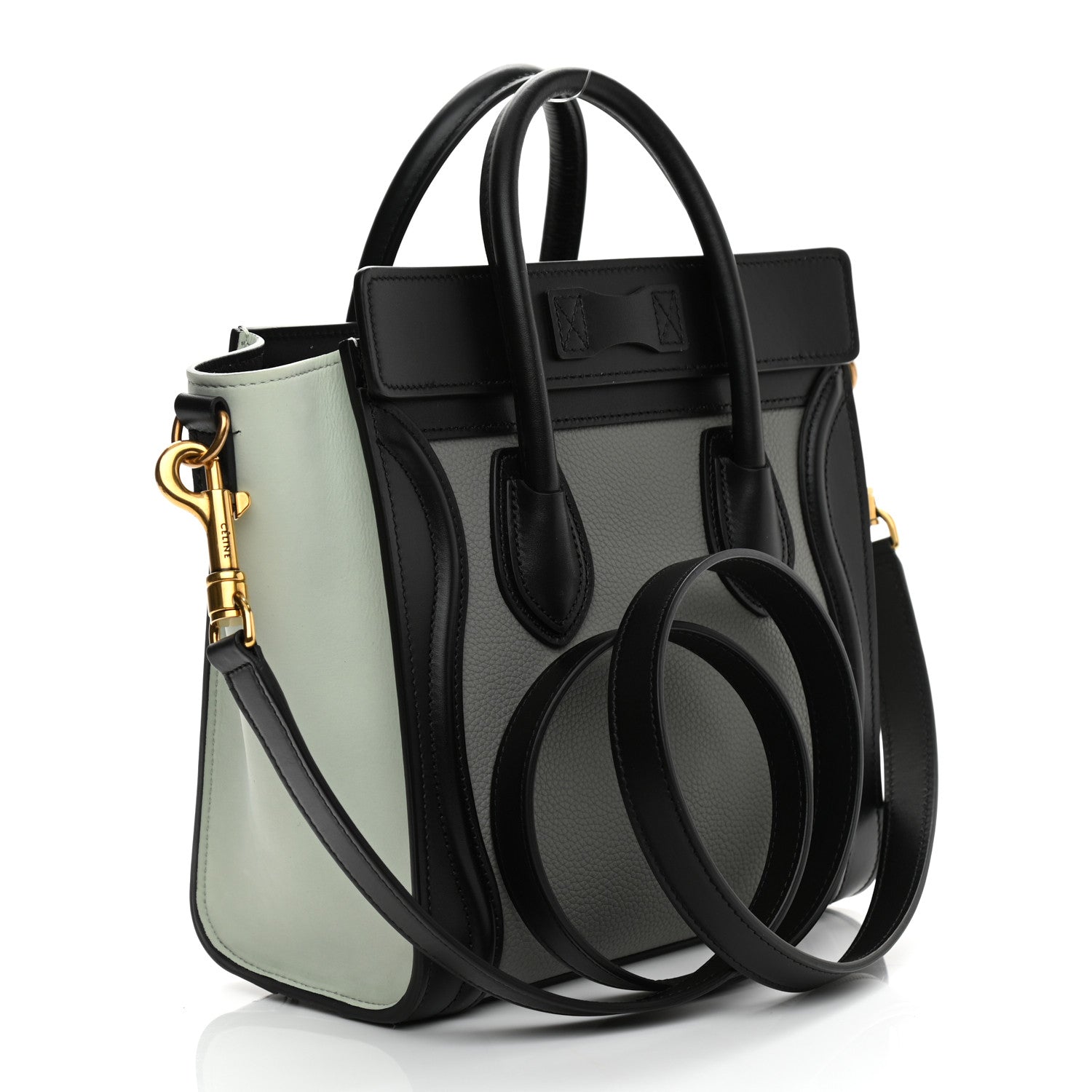 Celine Smooth Drummed Calfskin Nano Luggage Zinc Almond 3 of 10