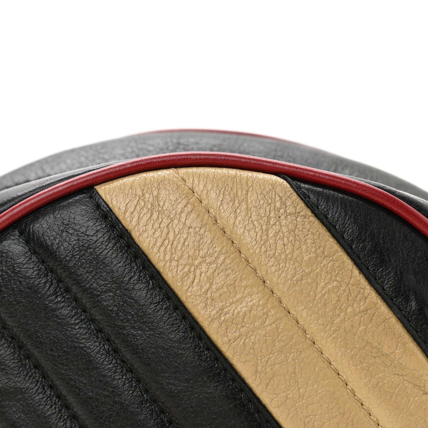 Azalea Calfskin Matelasse Diagonal Patchwork Mini Torchon GG Marmont Round Shoulder Bag Black Beige Romantic Cerise