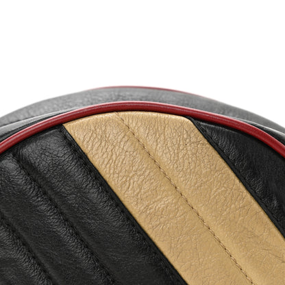 Gucci Azalea Calfskin Matelasse Diagonal Patchwork Mini Torchon GG Marmont Round Shoulder Bag Black Beige Romantic Cerise 12 of 16
