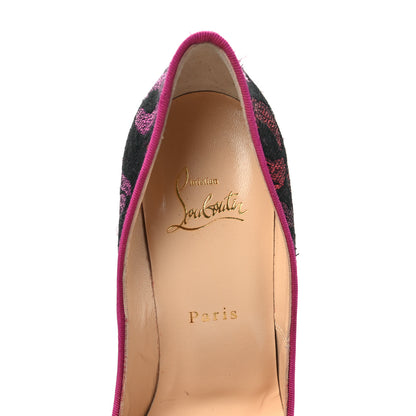 Christian Louboutin Metallic Lurex Lips Print Strass Cosmopump 120 Pumps 38.5 Black 7 of 8