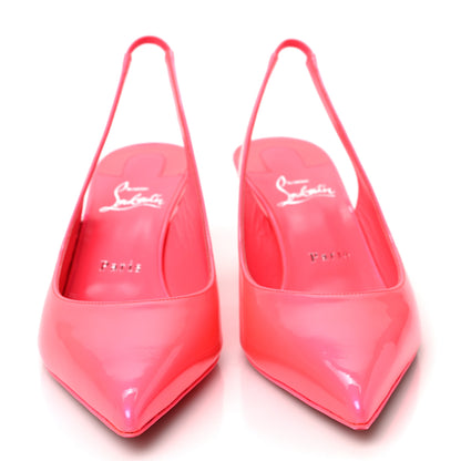 Christian Louboutin Patent Kate Sling 55 Pumps 38.5 Fluo Pink 2 of 8
