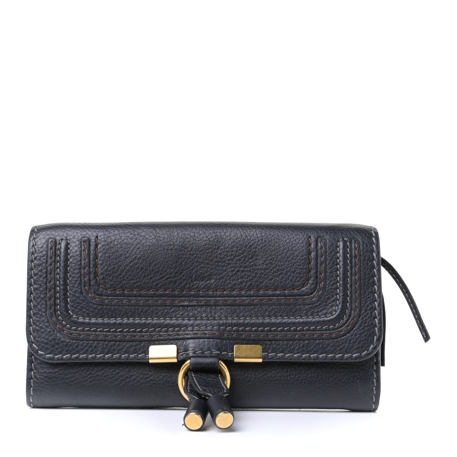 Chloe Calfskin Marcie Continental Flap Wallet Black 1 of 4