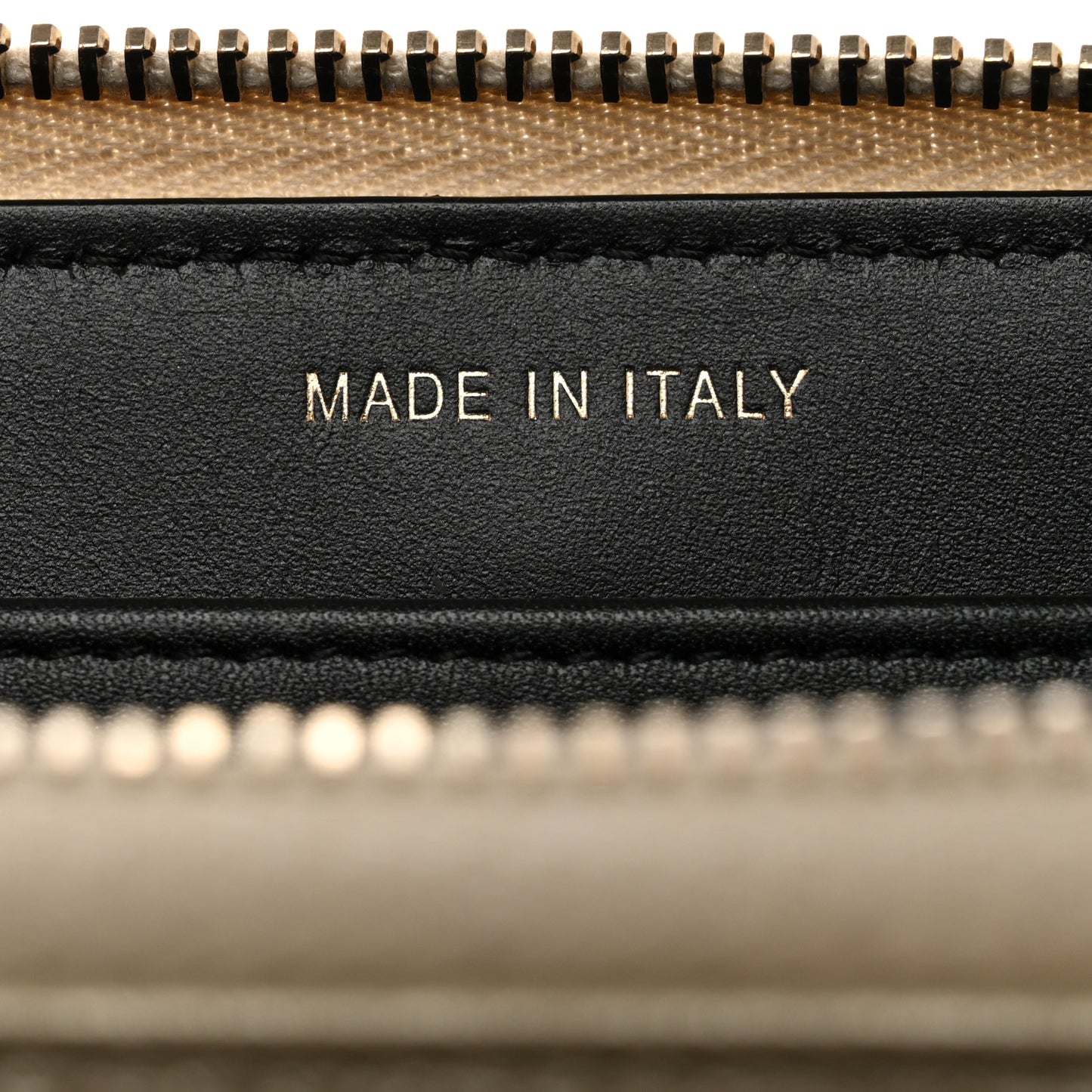 Caviar Iridescent Calfskin Long Duo Zip Around Wallet Light Gold Black