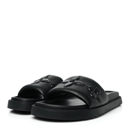 Louis Vuitton Calfskin LV Shore Flat Comfort Mule 39 Black 4 of 10