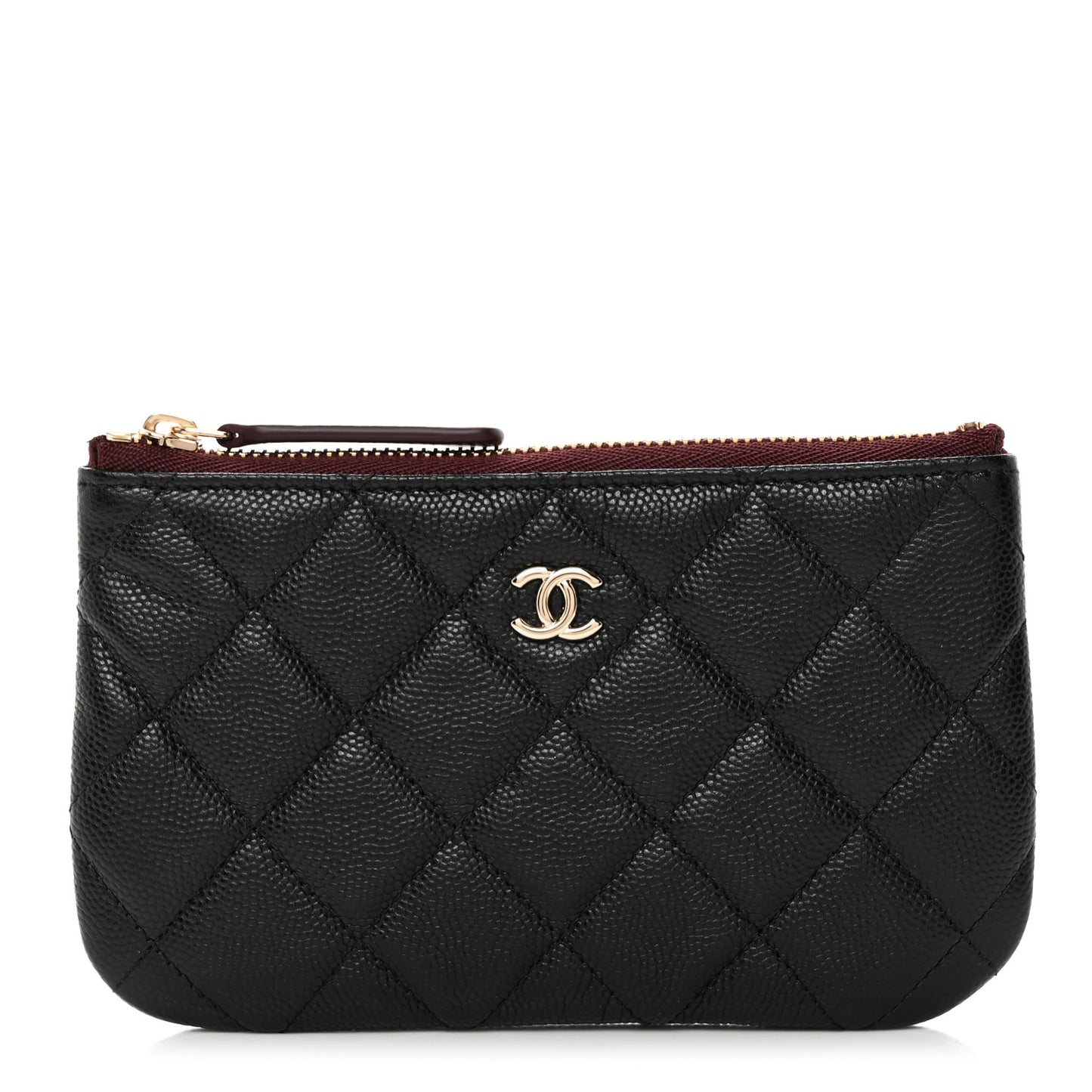 Caviar Quilted Small Cosmetic Case Black