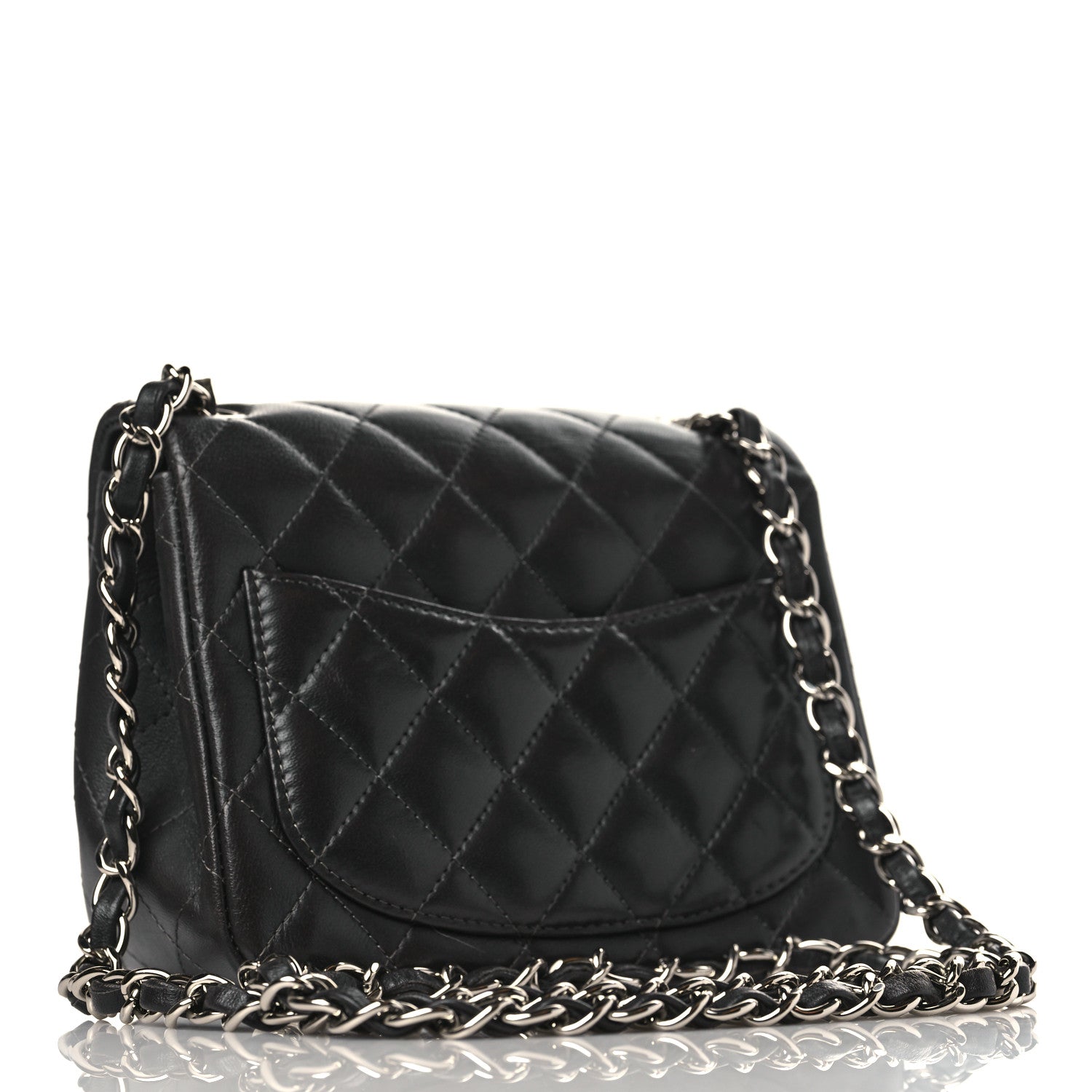 Chanel Lambskin Quilted Mini Square Flap Dark Grey 3 of 10