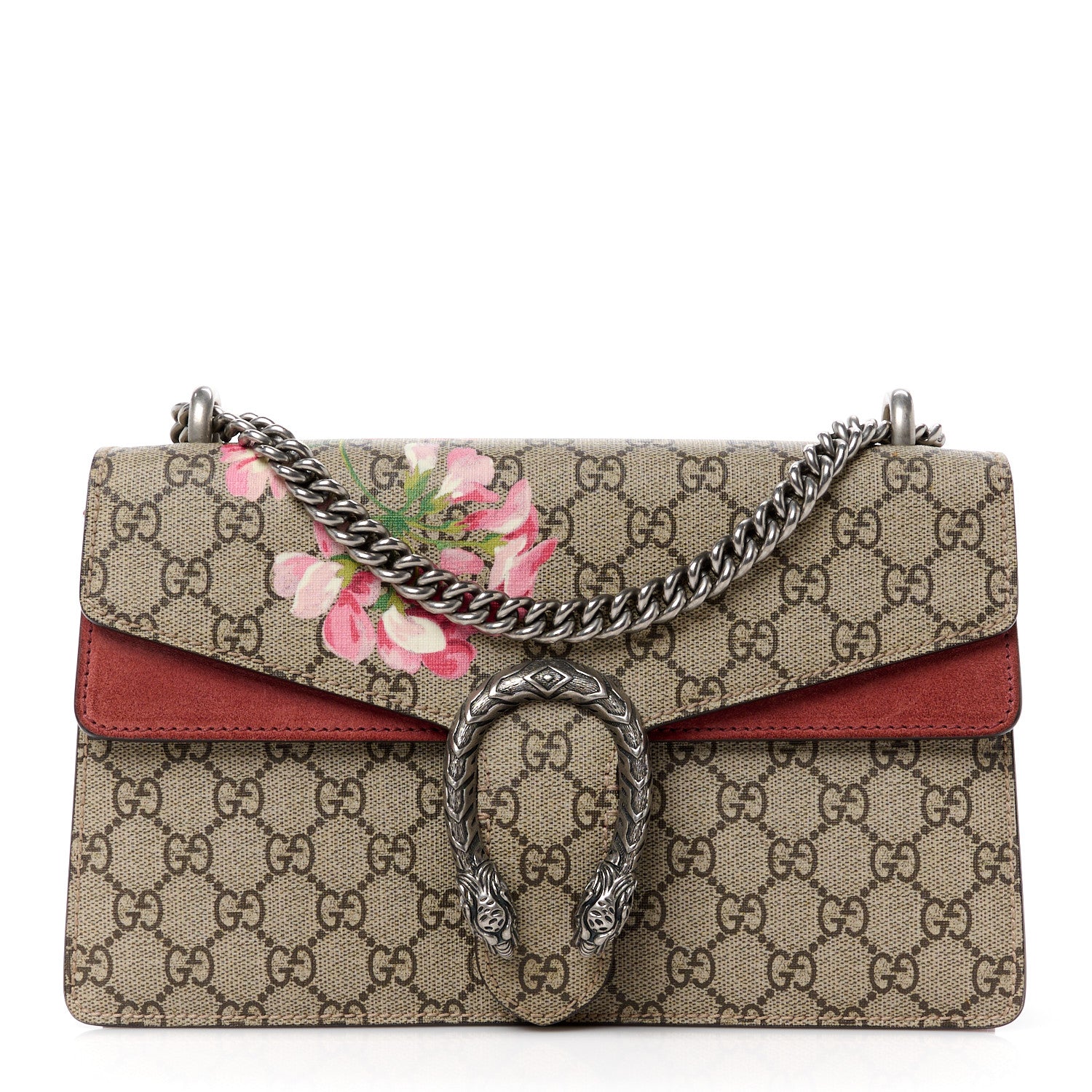 Gucci GG Supreme Monogram Blooms Small Dionysus Shoulder Bag Beige Multicolor Dry Rose 1 of 13