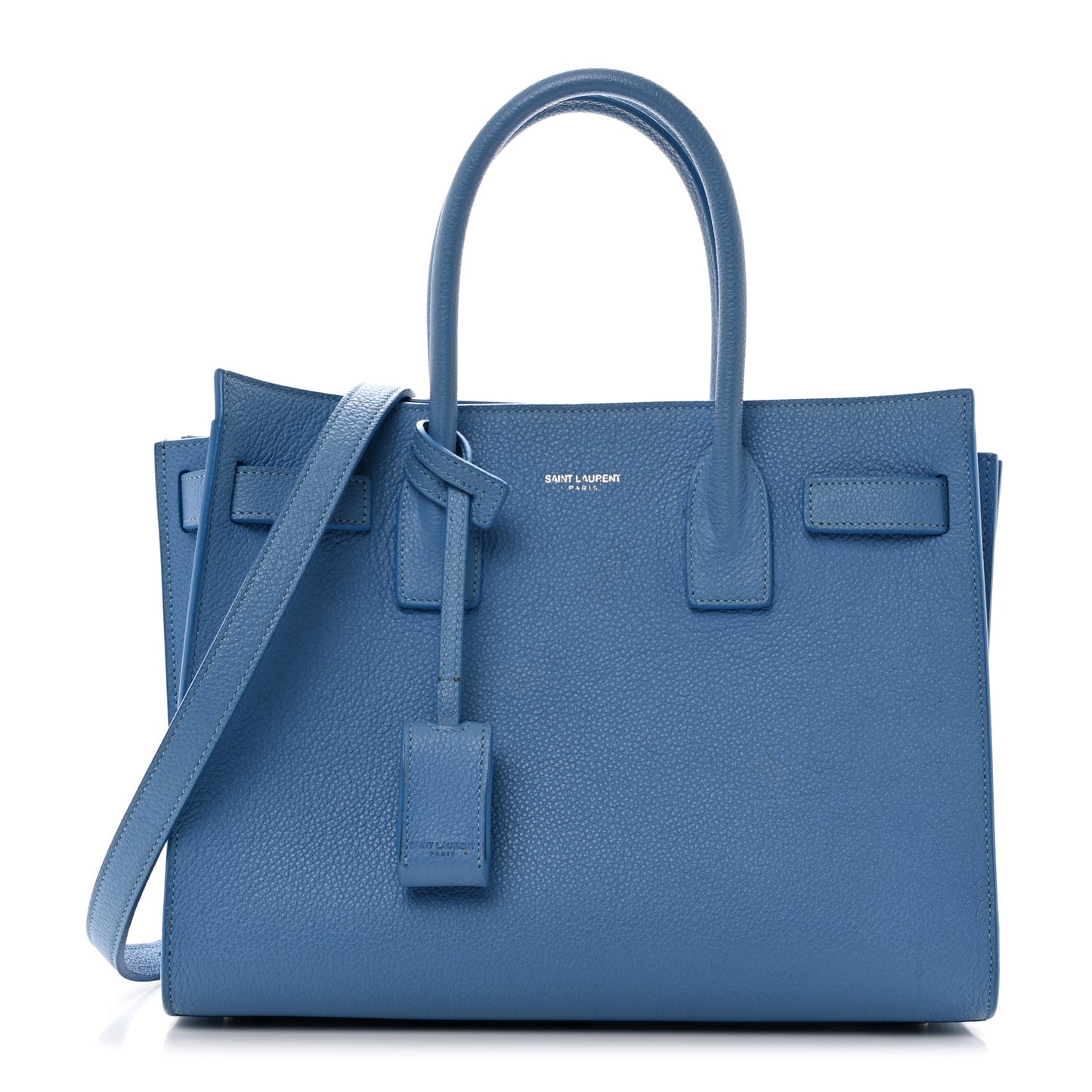 Grained Calfskin Baby Sac De Jour Blue Clair