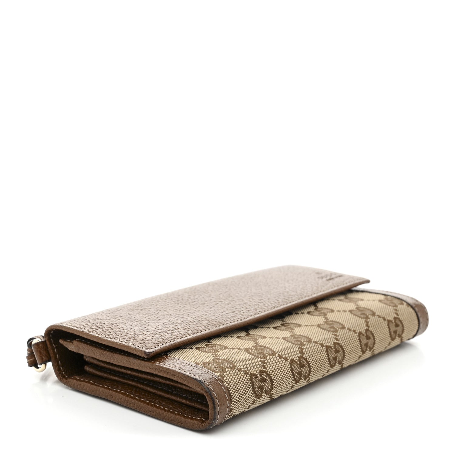 Gucci Calfskin GG Supreme Monogram Continental Wallet Beige Ebony 4 of 7