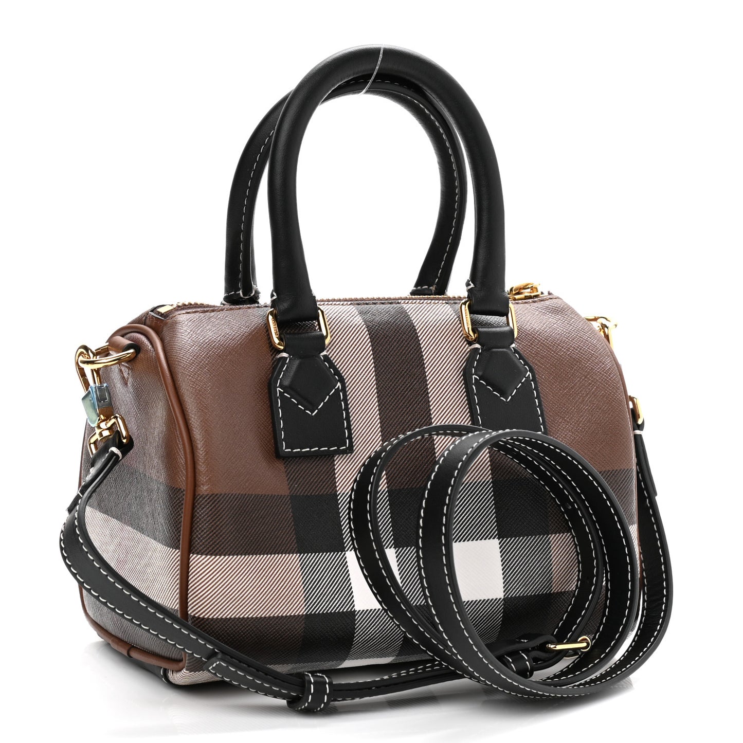 E-canvas Check Mini Bowling Bag Dark Birch Brown
