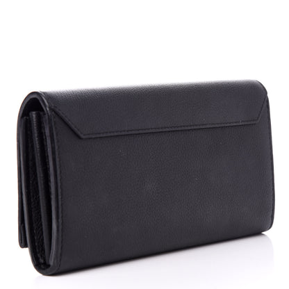 Louis Vuitton Calfskin Lockme II Wallet Black 2 of 9