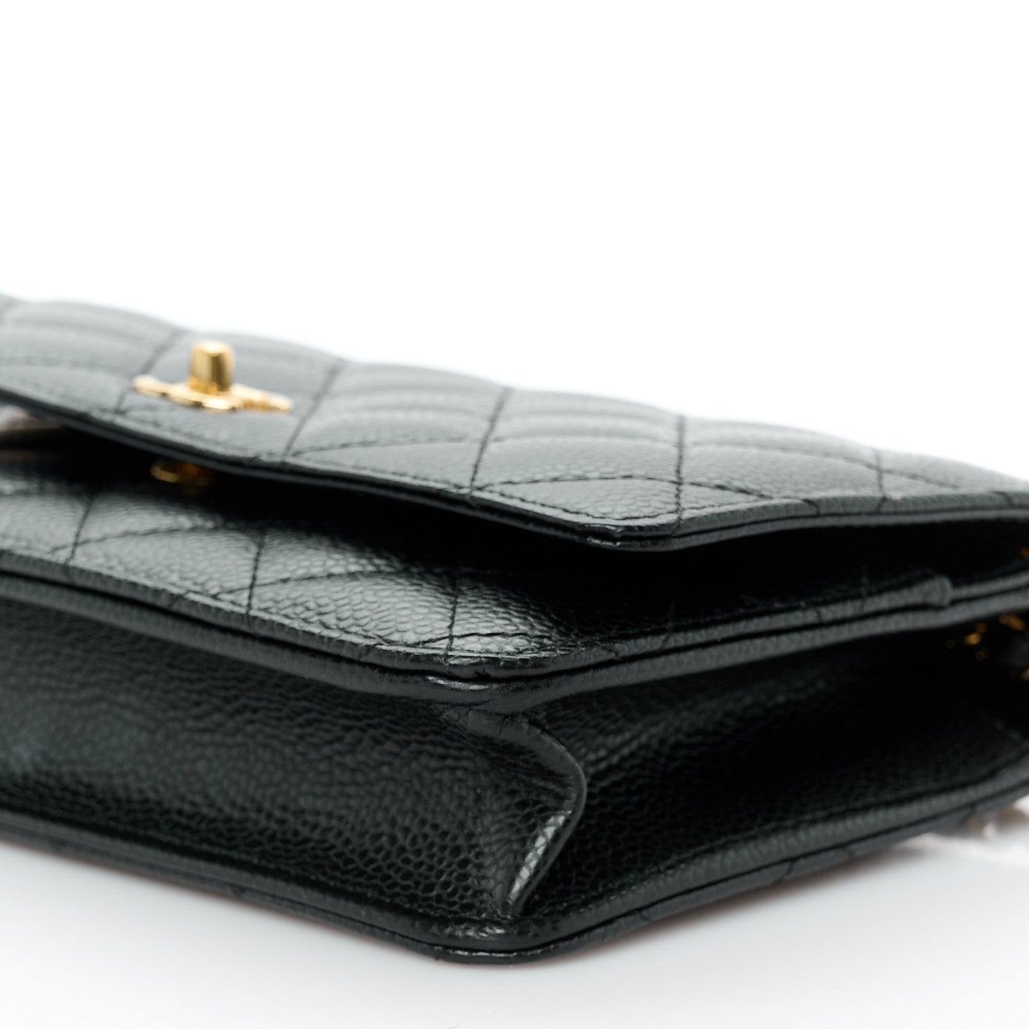 Chanel Caviar Quilted CC Turnlock Wallet On Chain WOC Black 12 of 12