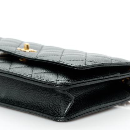 Chanel Caviar Quilted CC Turnlock Wallet On Chain WOC Black 12 of 12