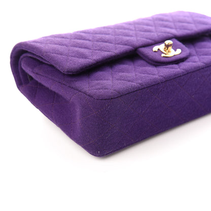 Chanel Jersey Quilted Medium Double Flap Bijoux Chain Purple 8 of 9