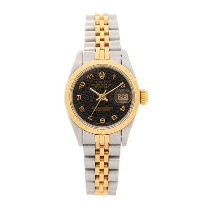 Rolex Stainless Steel 18K Yellow Gold 26mm Oyster Perpetual Datejust Watch Black Jubilee 69173 1 of 4