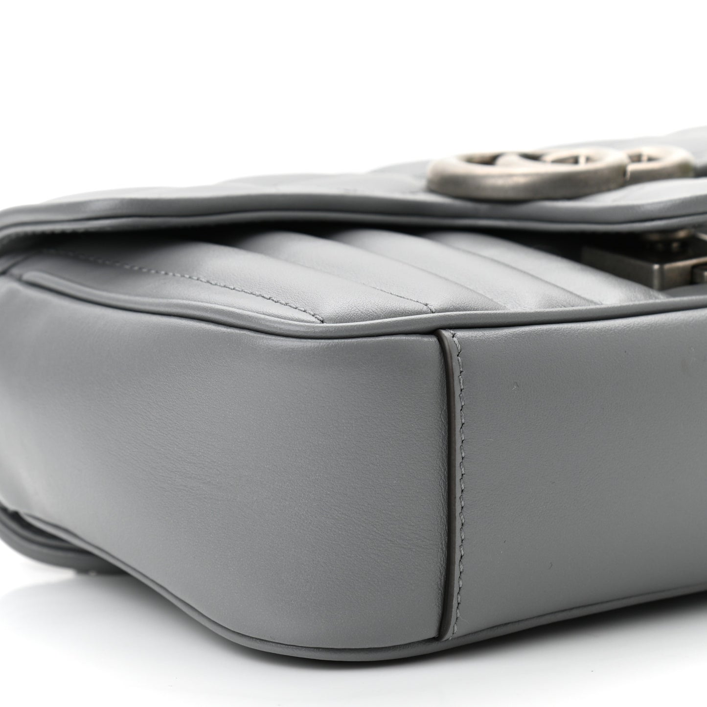 Calfskin Matelasse Aria Mini GG Marmont Shoulder Bag Deep Grey