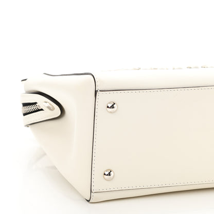 Fendi Vitello Baltico Dolce Shiny Nappa Lace Up DotCom Satchel White Parrot 11 of 13