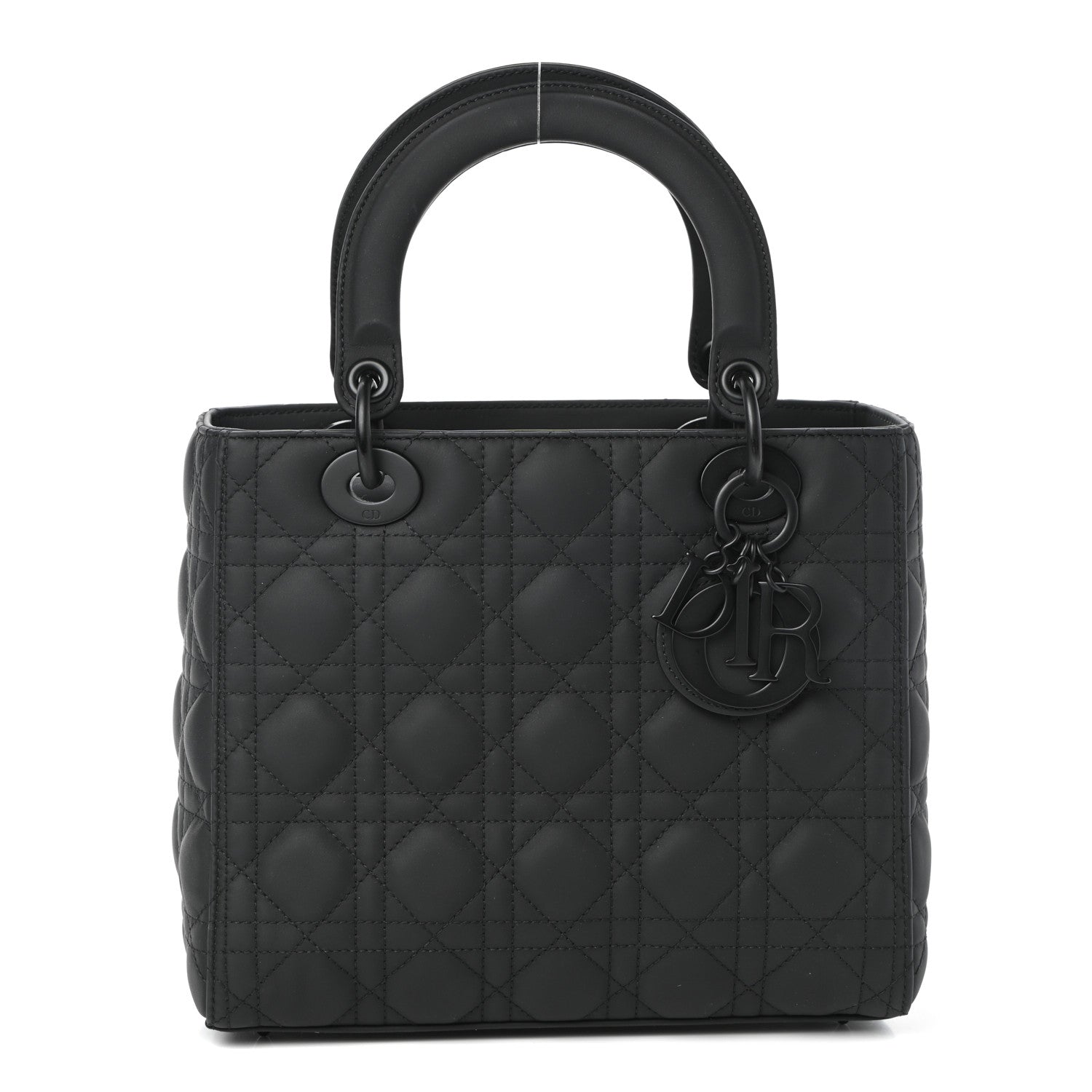 Christian Dior Ultra Matte Calfskin Cannage Medium Lady Dior Black 1 of 9
