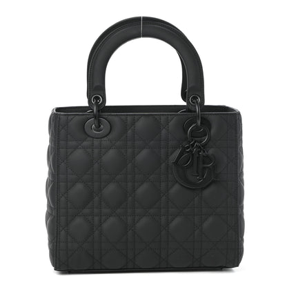 Christian Dior Ultra Matte Calfskin Cannage Medium Lady Dior Black 1 of 9