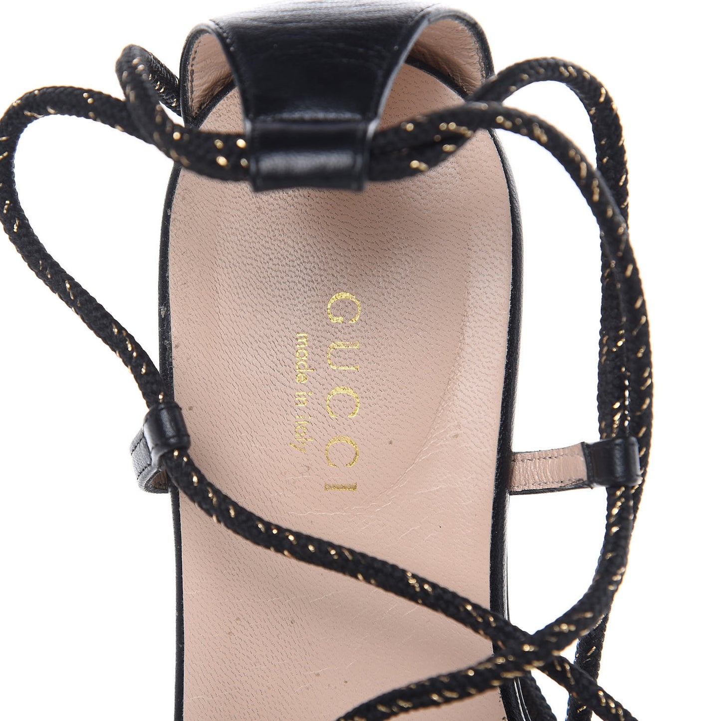 Malaga Kid Pearl Lace Up Sandals 35 Black