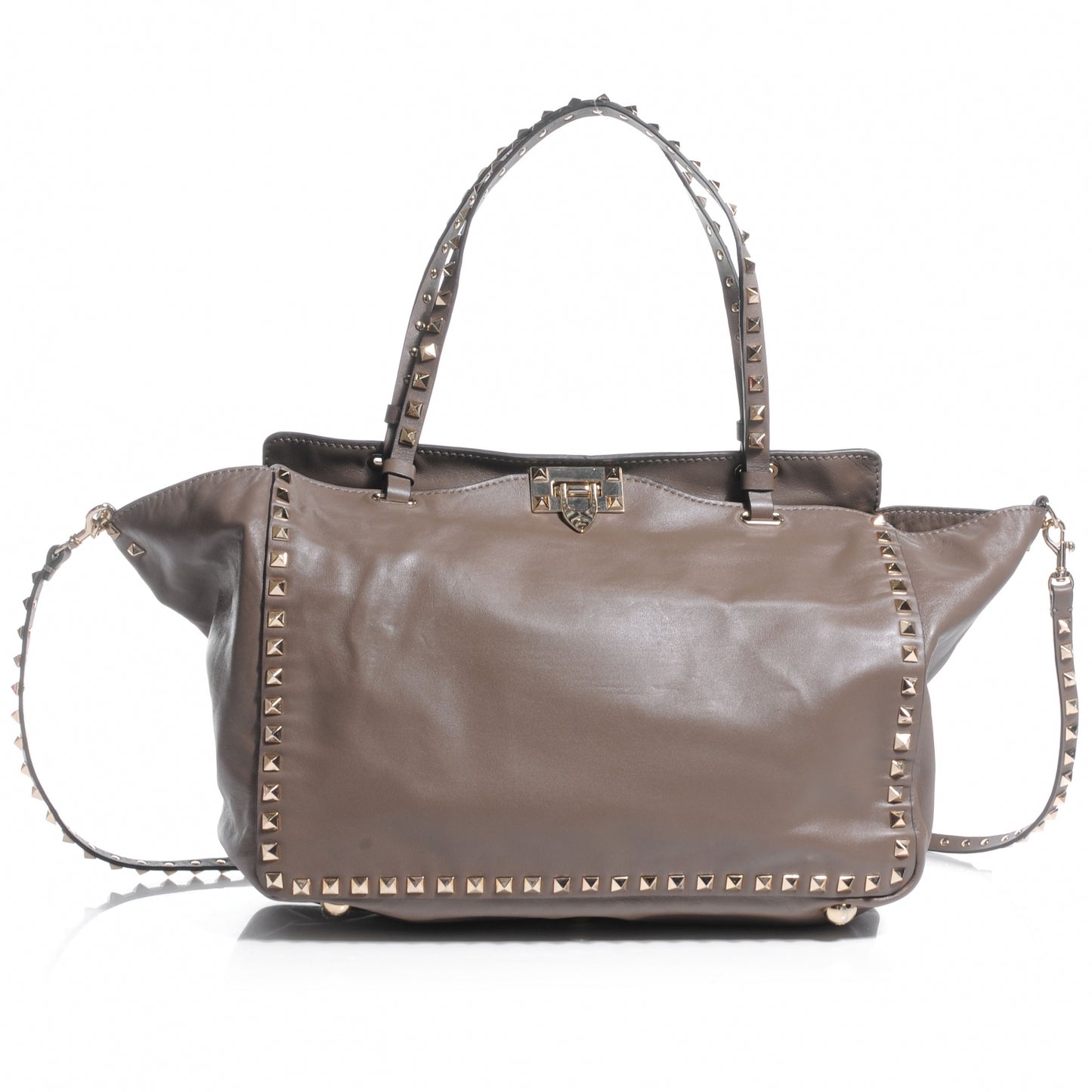Vitello Medium Rockstud Tote Brun