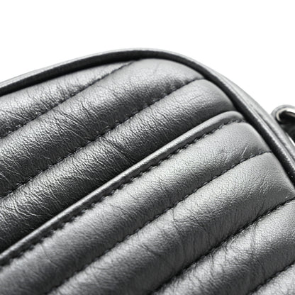 Saint Laurent Calfskin Matelasse Monochrome Monogram Mini Lou Camera Bag Black 11 of 11