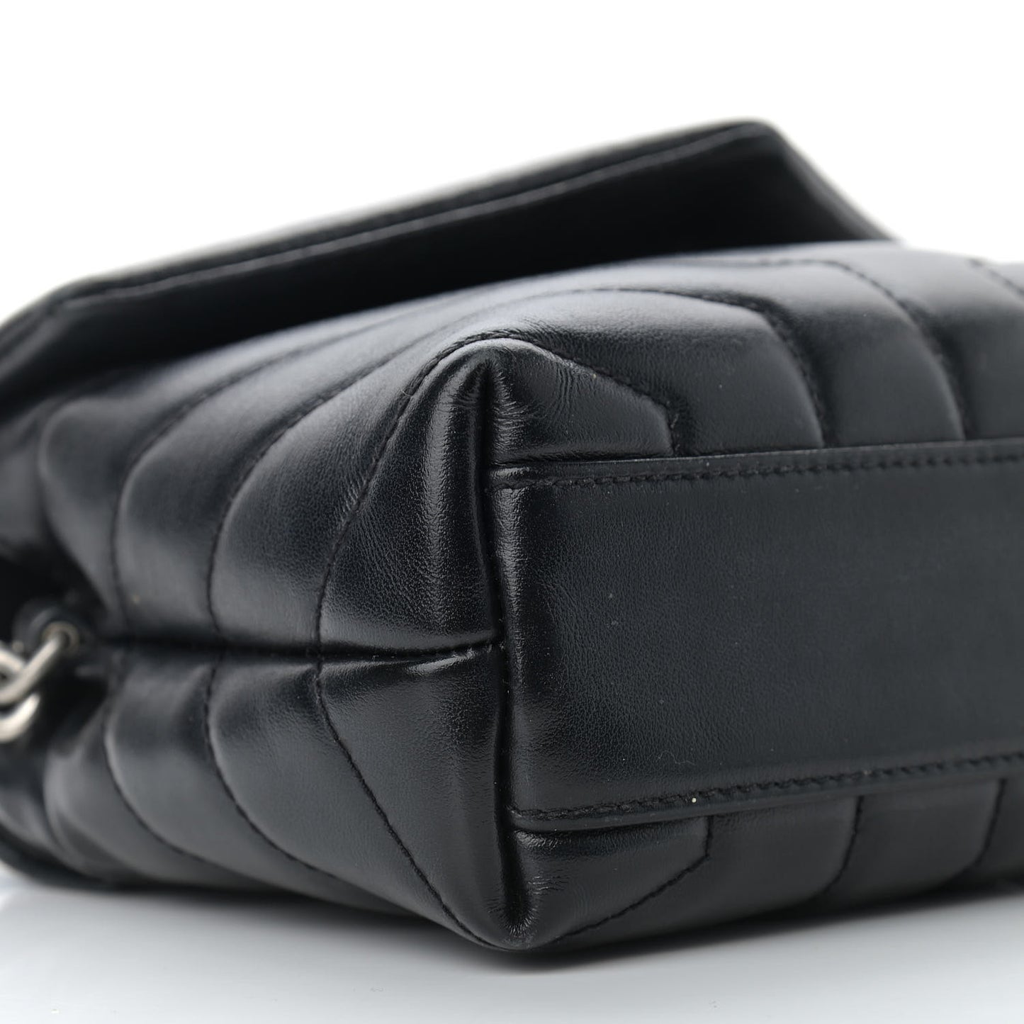 Calfskin Y Quilted Monogram Toy Loulou Crossbody Bag Black