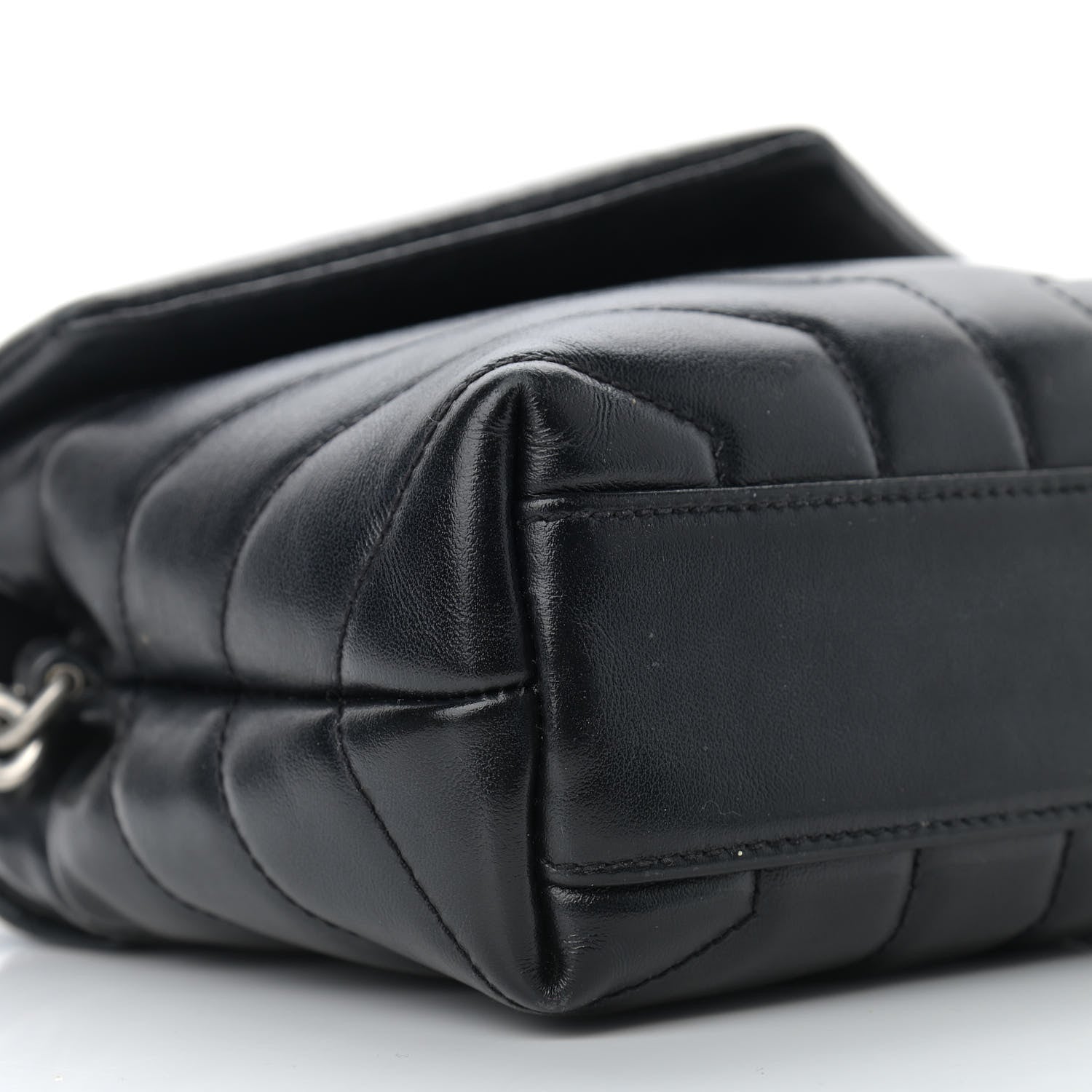 Saint Laurent Calfskin Y Quilted Monogram Toy Loulou Crossbody Bag Black 9 of 15