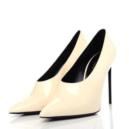 Saint Laurent Patent Calfskin Teddy High Vamp 105 Pumps 37 Porcellana 3 of 11
