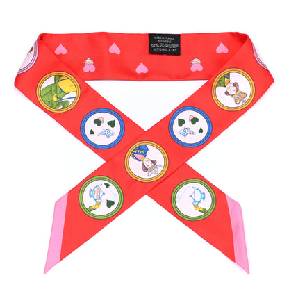 Hermes Silk Tea Time Twilly Rouge Vif Vert Multicolor 1 of 4