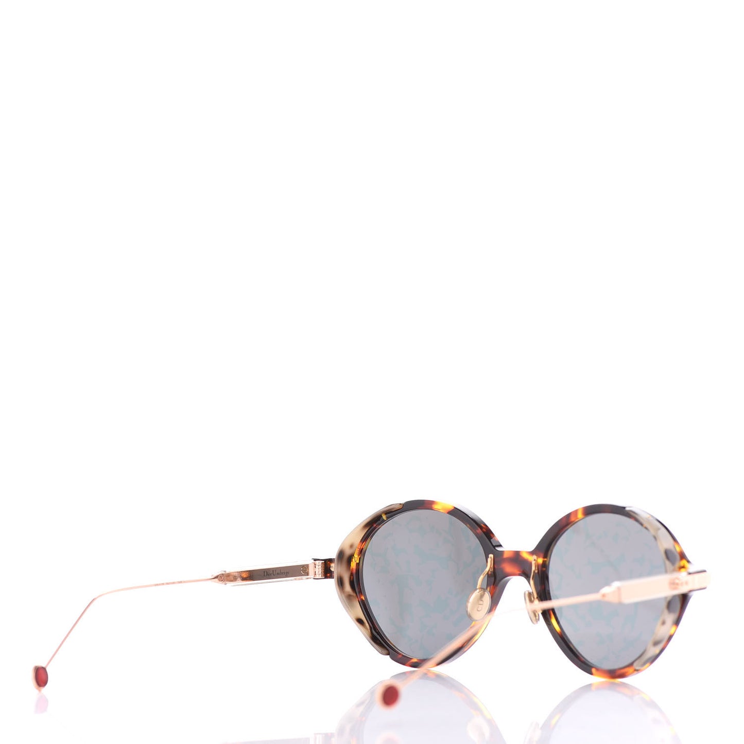 Acetate Round Leaf Printed Umbrage Sunglasses Pink Foliage