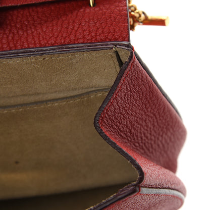 Chloe Grained Lambskin Mini Drew Shoulder Bag Plaid Red 10 of 12