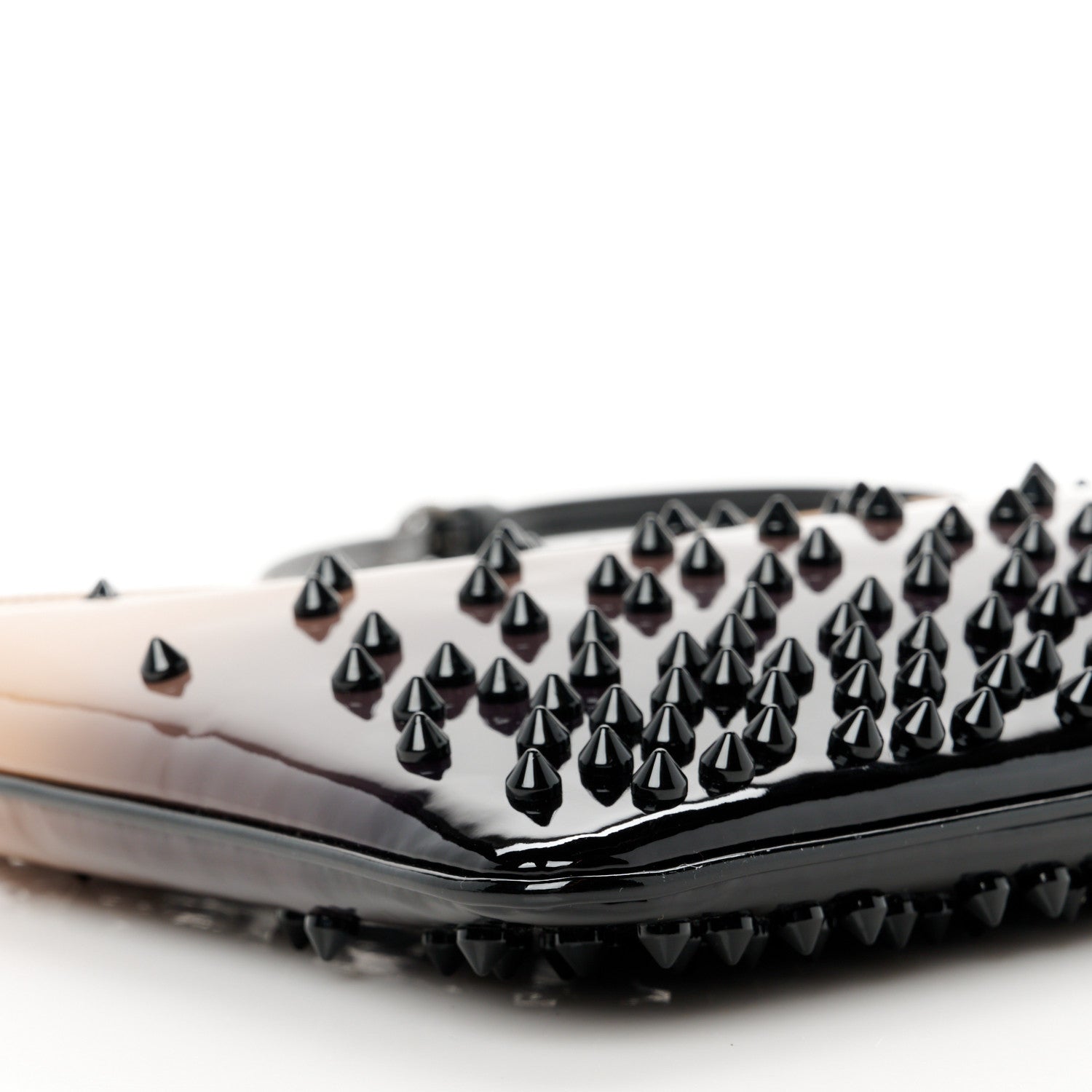 Christian Louboutin Patent Degrade Loubiposh Spiked Clutch Nude Black 9 of 10