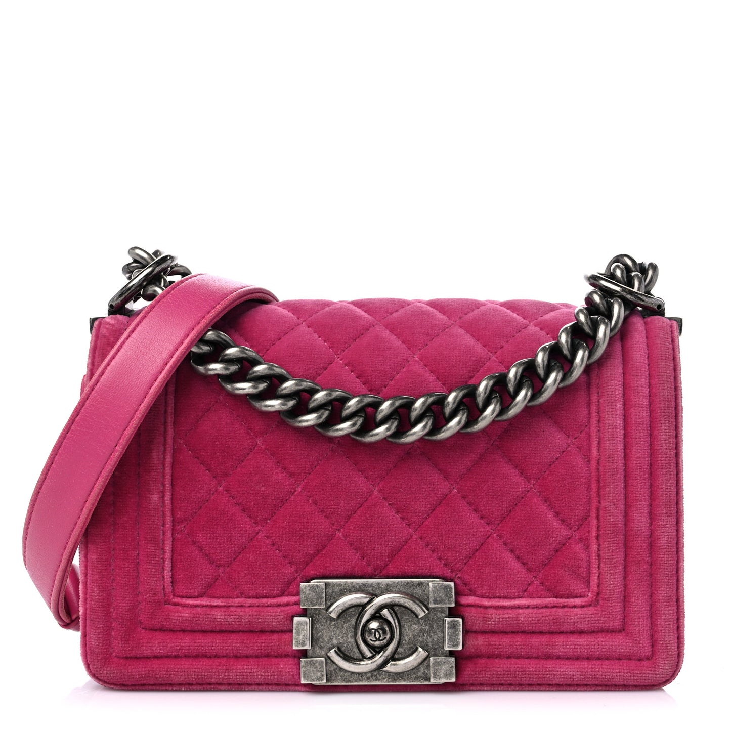 Velvet Quilted Small Boy Flap Pink