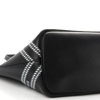 Givenchy Smooth Calfskin Logo Chain Wing Shopper Tote Black White 9 of 14