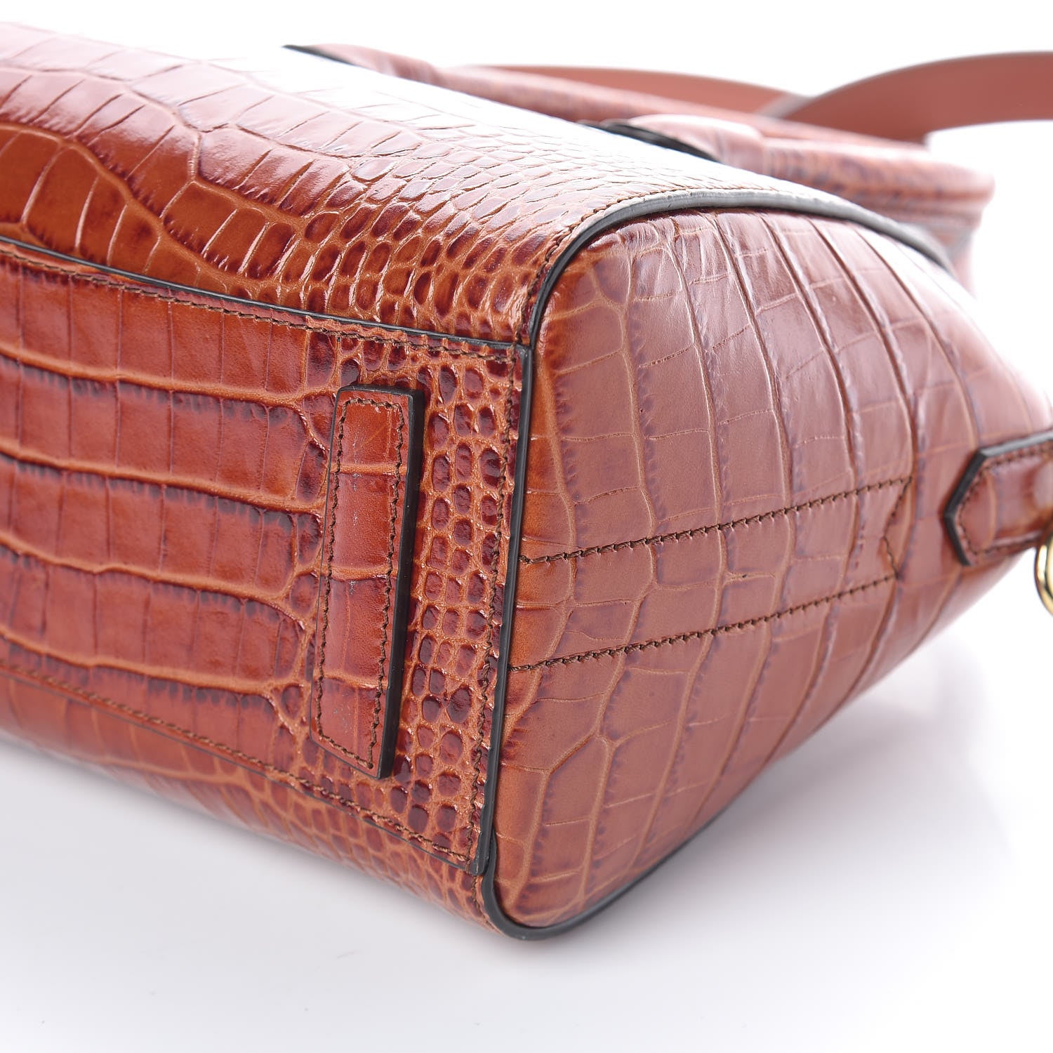 Givenchy Calfskin Crocodile Embossed Mini Antigona Cognac 9 of 9
